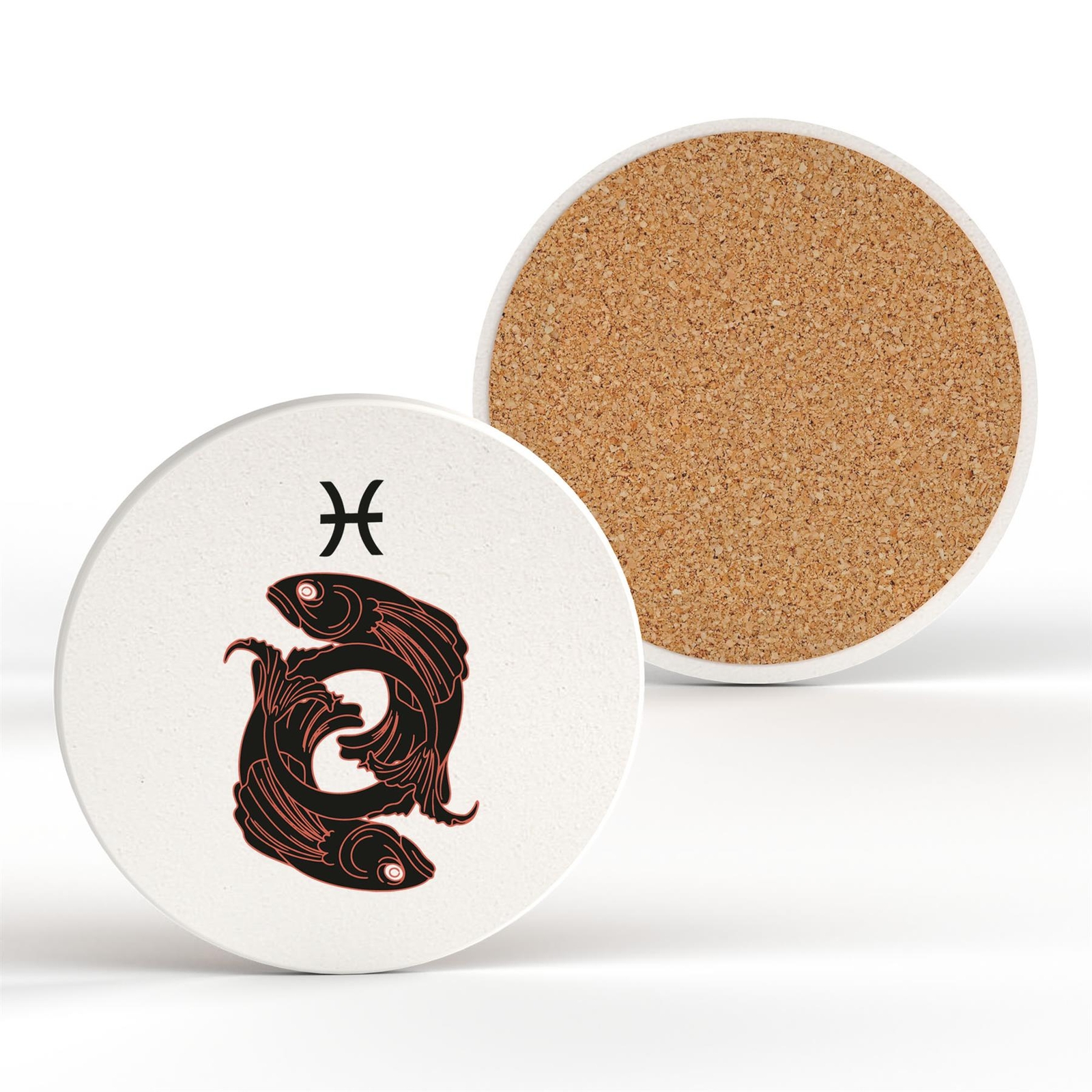 Pisces Zodiac Symbol Star Sign Spiritual Themed Gift Idea Ceramic Coaster