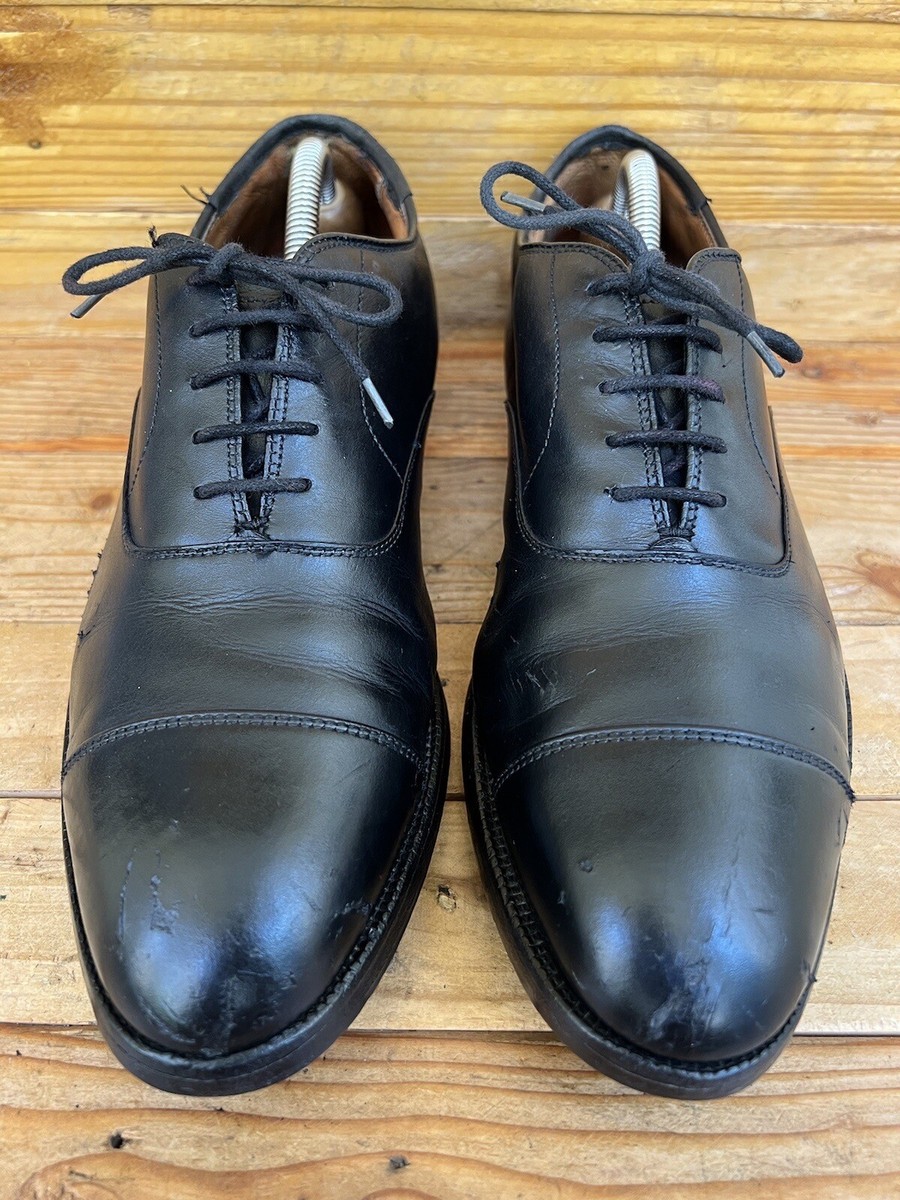 ALDEN 907 Black Calfskin Leather Captoe Oxford Dress Shoes