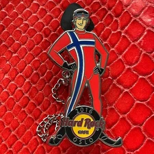 OSLO NORWAY🇳🇴Hard Rock CAFE®HRC PIN🎸FLAG SUIT SKIER 2016 CHAIN LIMITED 200🎗
