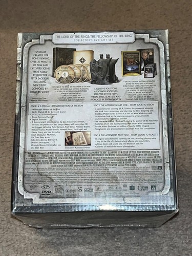 LORD OF THE RINGS FELLOWSHIP RING COLLECTOR’S 5-DVD GIFT SET NEW SEALED LTD ED! - Picture 2 of 3