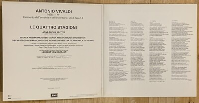 その他 LP Karajan, Mutter Vivaldi: Le Quattro Stagioni The Four Seasons Die V 2701021 HIS MASTERS VOICE /00400 LP Karajan， Mutter Vivaldi: Le Quattro Stagioni The Four Seasons