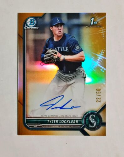 Tyler Locklear 2022 1st Bowman Chrome AUTO Prospect GOLD Refractor 22/50 RC P4 - Picture 1 of 1