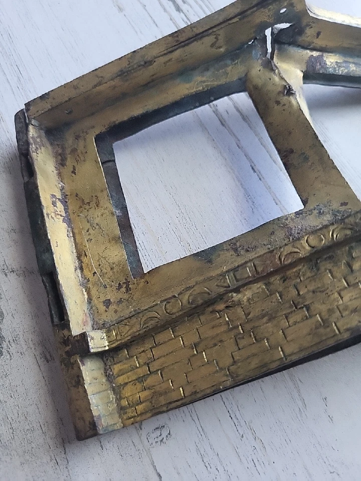 Fragmento base estatua dorada antigua tibetana mongola tallada Foto 3 de 4