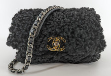 Authentic Chanel Shearling Sheepskin Medium C...
