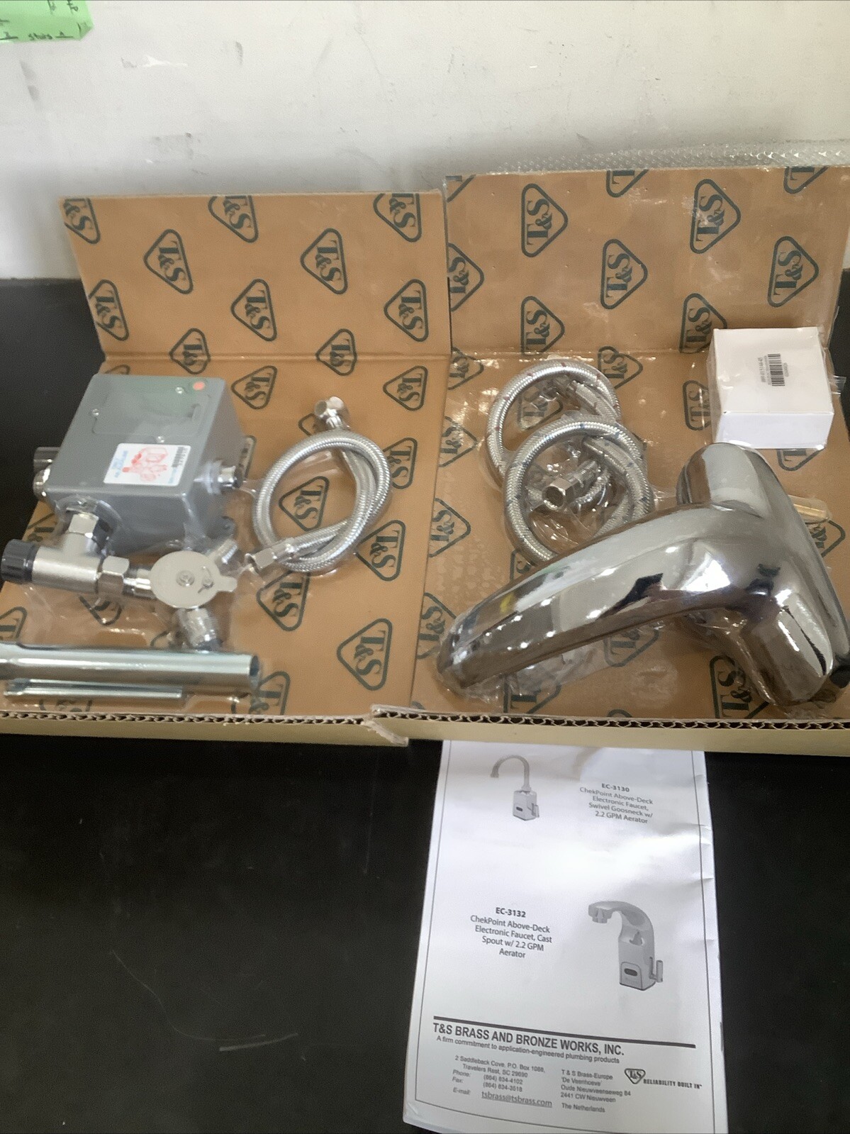 T&S Sensor Touchless Faucet 4 in. Deck Mount. Polished Chrome. EC-3104-VF05. G6