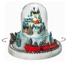 CHRISTMAS TOWN MUSICAL SNOW GLOBE WITH ROTATING TRAIN