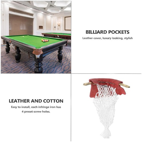 Heavy Duty Leather Snooker Pool Table Pockets Net Accessories for Billiard Table - Picture 6 of 12
