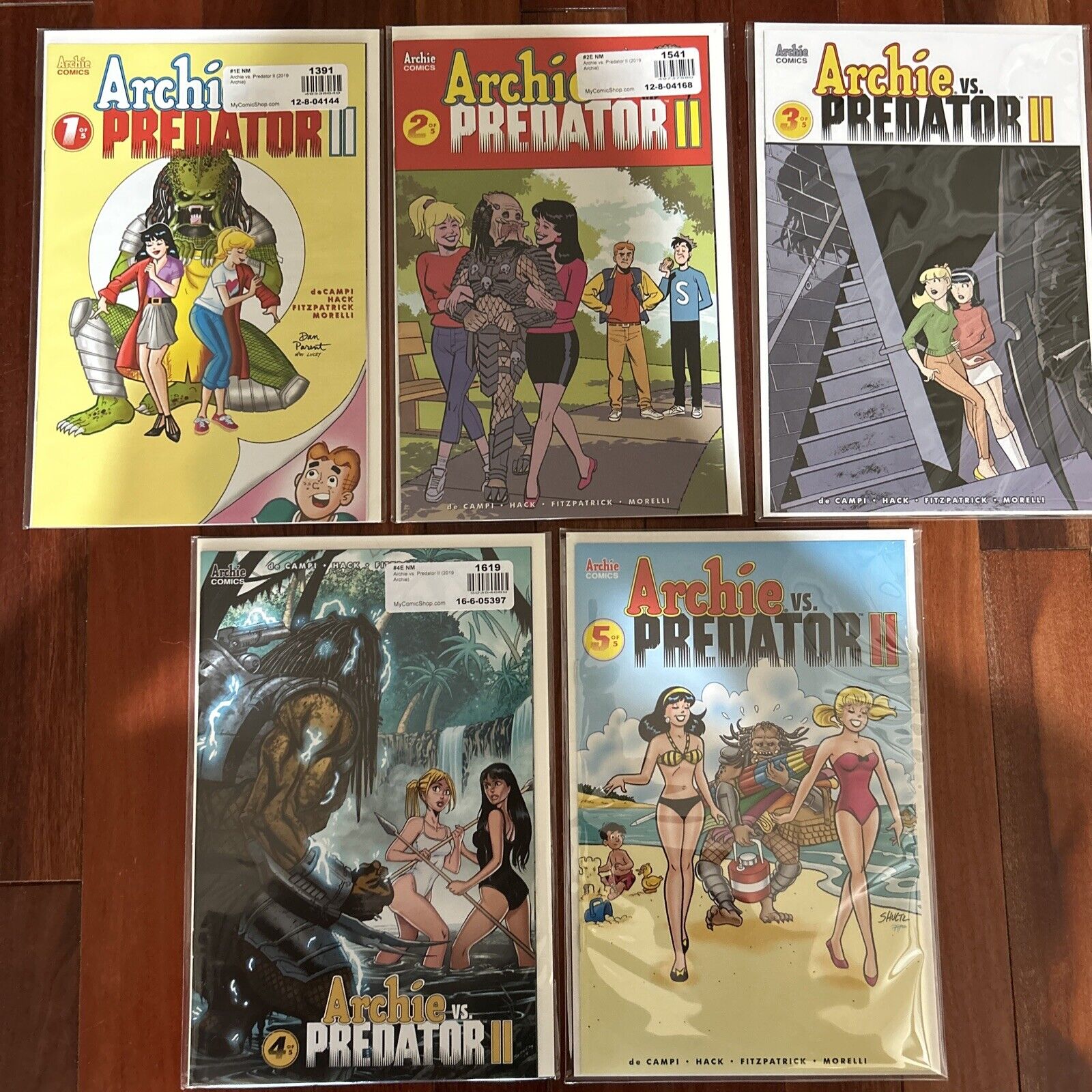 Archie vs Predator II Complete 5-Book Variant Set E Archie Comic 2019 HIGH GRADE