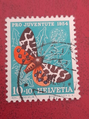1954 Schweiz Helvetia Pro Juventute Schmetterlinge Caia Nr. 554 c 10 + 10 gebraucht