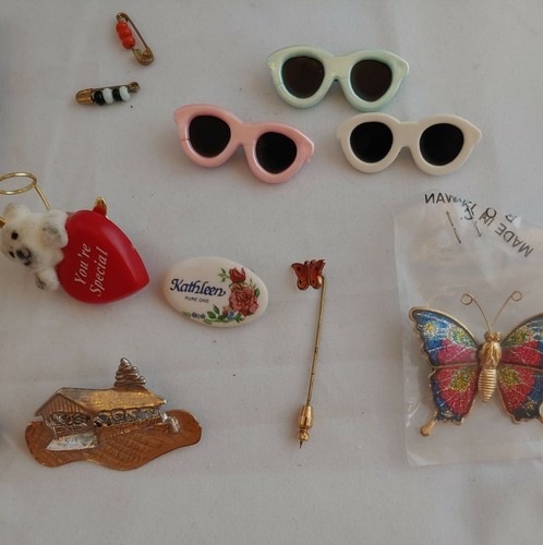 LOT OF BROACHES/PINS VINTAGE ESTATE JEWELRY LOT SOME QUALITY COSTUME - Picture 3 of 9