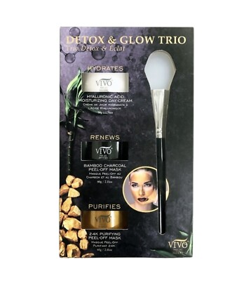 DETOX & GLOW TRIO: DAY CREAM, BAMBOO MASK, & PURIFYING MASK VIVO PER LEI ALLURE
