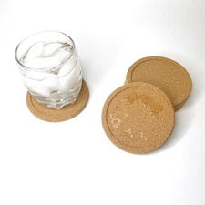 Natural Cork Coasters for Drinks Absorbent Heat&Water Resistant Durable Saucers