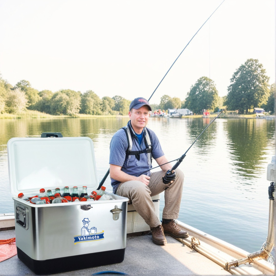 Yakimoto 54Qt Stainless steel Large Hard Ice Chest,Insulation,Nice to Men's Gift