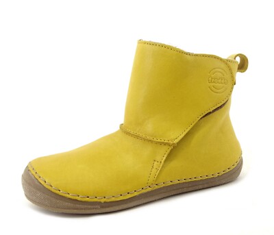 FRODDO Stiefel Boots Schuhe Mädchen Kinder Leder Gefüttert Gelb Lammfell Gr. 28
