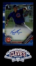 2019 BOWMAN CHROME AUTO KEEGAN THOMPSON 092/150 BLUE REFRACTOR CHICAGO CUBS