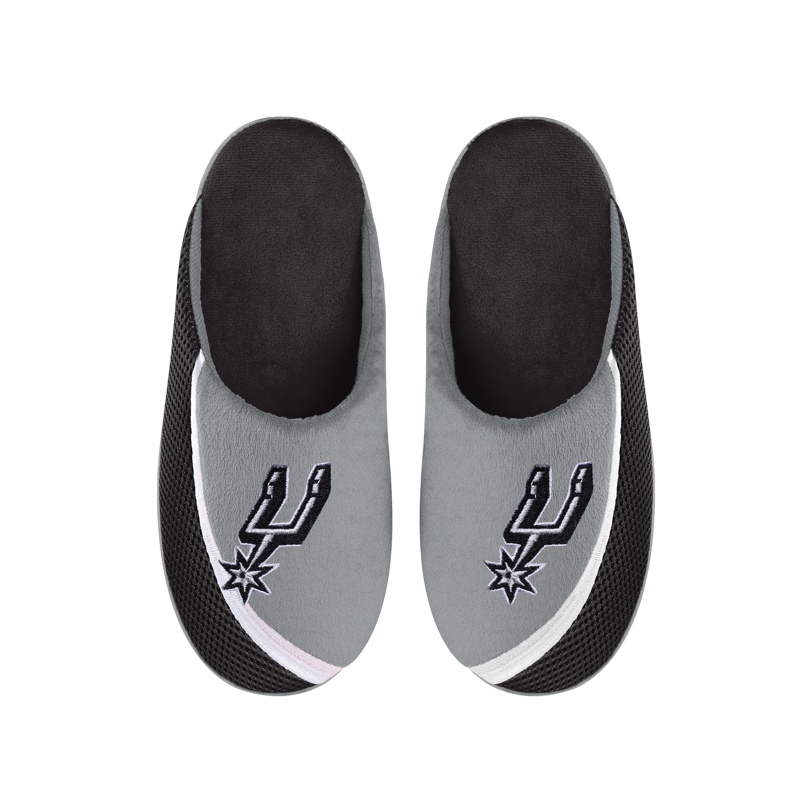 Мужские тапочки FOCO NBA San Antonio Spurs 2022 с большим логотипом и цветным краем.