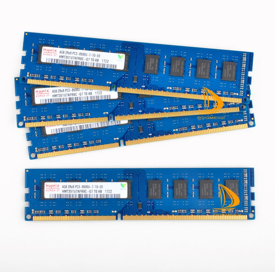 16GB Hynix 4pcs 4GB DDR3 1066MHz 2RX8 PC3-8500U 240PIN DIMM Desktop Memory RAM @ - Image 4 of 4