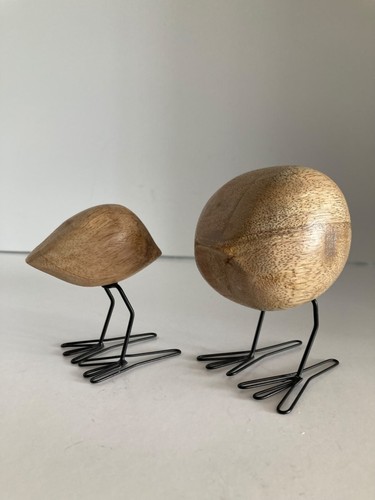 Juego de 2 estatuillas de aves estilo MCM de alambre de madera abstractas de alambre de Ikea Fiskelage - Imagen 3 de 14