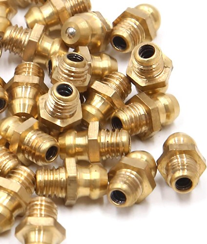 30Pcs Pack M6 x 1 Thread Brass Straight Grease Zerk Nipple Fitting for Auto Car - Picture 3 of 6
