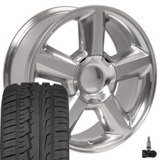 20 In Polished 5308 Rims 27555r20 Tires Tpms Set Fit Escalade Sierra Yukon