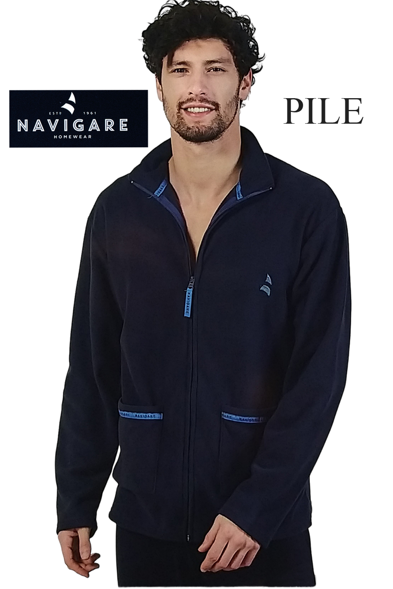 Giacca da camera vestaglia corta uomo con tasche e zip NAVIGARE