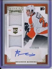 2012-13 Panini Rookie Anthology Treasure Jersey Brandon Manning Auto 472/699