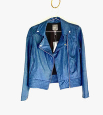 NWT Lyssé Blue Faux Leather Jacket Ws Sz XS ...