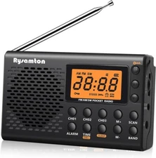 Portable FM/AM/SW Radio Receiver Digital LCD Display Clock Loud Speaker+Earphone