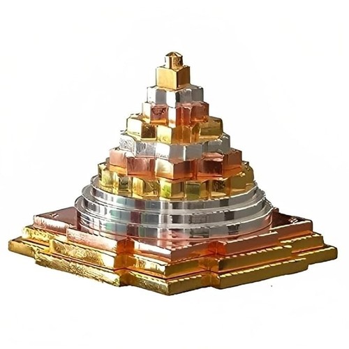 Panch Dhatu Mix MetaL Laxmi Meru Shree Yantra Worship to gain Wealth 3X3 Inch | - Picture 4 of 4