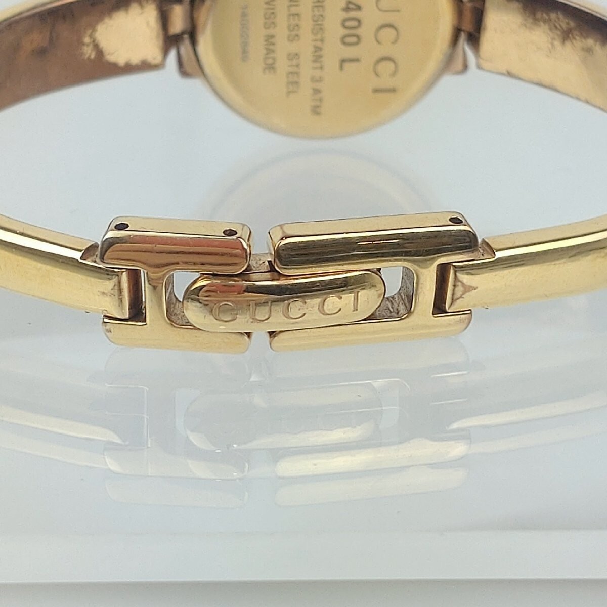 Exc+5] Gucci 1400L Watch Quartz Women's Gold Pink Dial Swiss