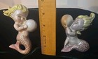 Vtg Chalkware Blonde Mermaid Mythical Fantasy Magic Sea Figures Babies Wall Art  — photo 2