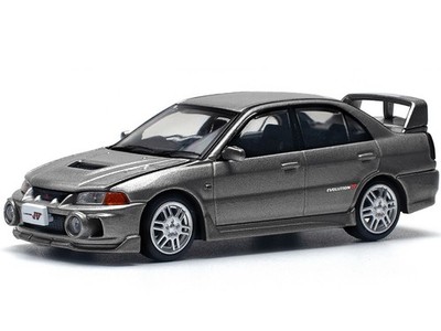 MITSUBISHI LANCER EVO IV RHD DARK GRAY 1/64 DIECAST MODEL BY POP