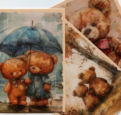 Vintage Teddy Bears Handmade Blank Notecards (Set of 5) #0030 **New Listing** - Picture 7 of 7