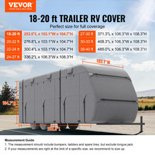 Travel Trailer Cover, 18-20 ft RV Cover, Straps and Tire Covers