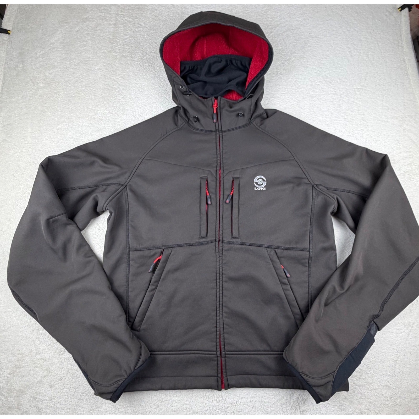 Loki Lined Softshell Brown/Red Mountain Jacket Me… - image 1