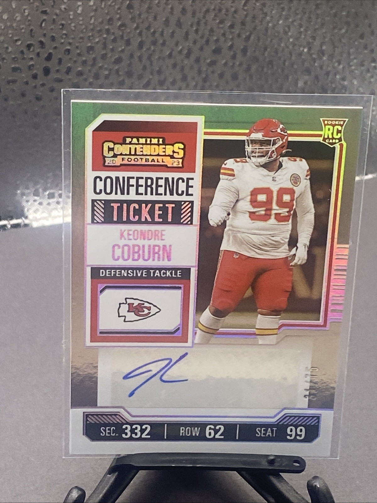 2023 Contenders Keondre Coburn Rookie Conference Ticket Auto Autograph #31/75