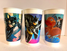 1992 McDonald's Batman Returns 32-oz. Plastic Cups- NEW- Lot of 3 Different Cups