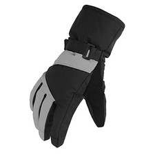 Kids Winter Warm Gloves Windproof Water-Resistant Snow 8-10 years Grey/Black
