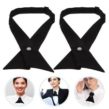 2PCS Adjustable School Uniform Cross Bowtie Premium Necktie Cross Bowtie Tie