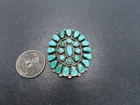 As Is Vtg Sterling Silver & Turquoise Cluster from Ring, Unsigned, 10.9g