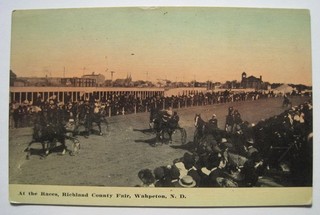 Wahpeton ND Horse Harness Racing Richland County Fair Old 1910 20s Postcard