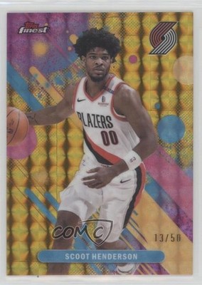 2025 Topps Finest Common Gold Geometric Refractor 13/50 Scoot Henderson #69 1b7p