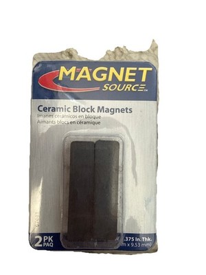 Magnet Source Ceramic Block Magnets 2PK New 1.875 x.5 x.375 