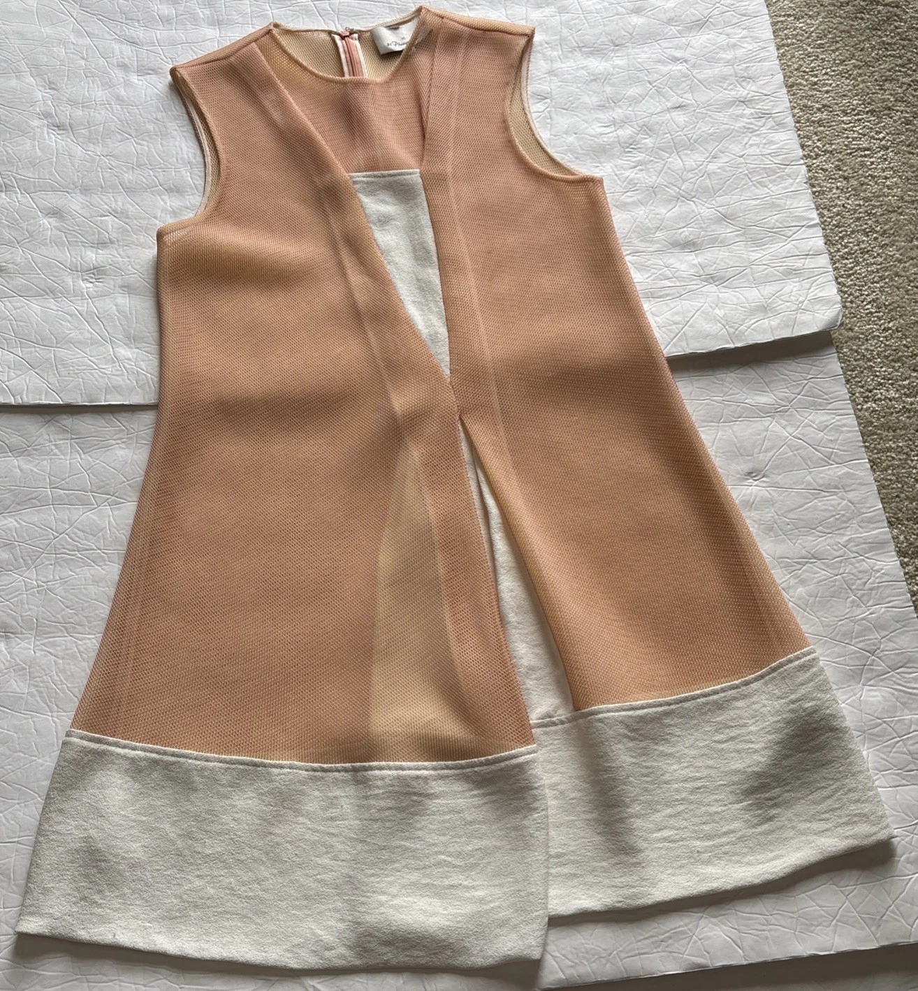 VETEMENTS Abito donna 3.1 Phillip Lim rete pesca linea A taglia 2 cambio astratto *no slip