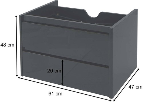 HW Badmöbel Unterschrank HWC-B19 Waschbecken Schubladen Waschtisch Weiß 60cm - Bild 6 von 8