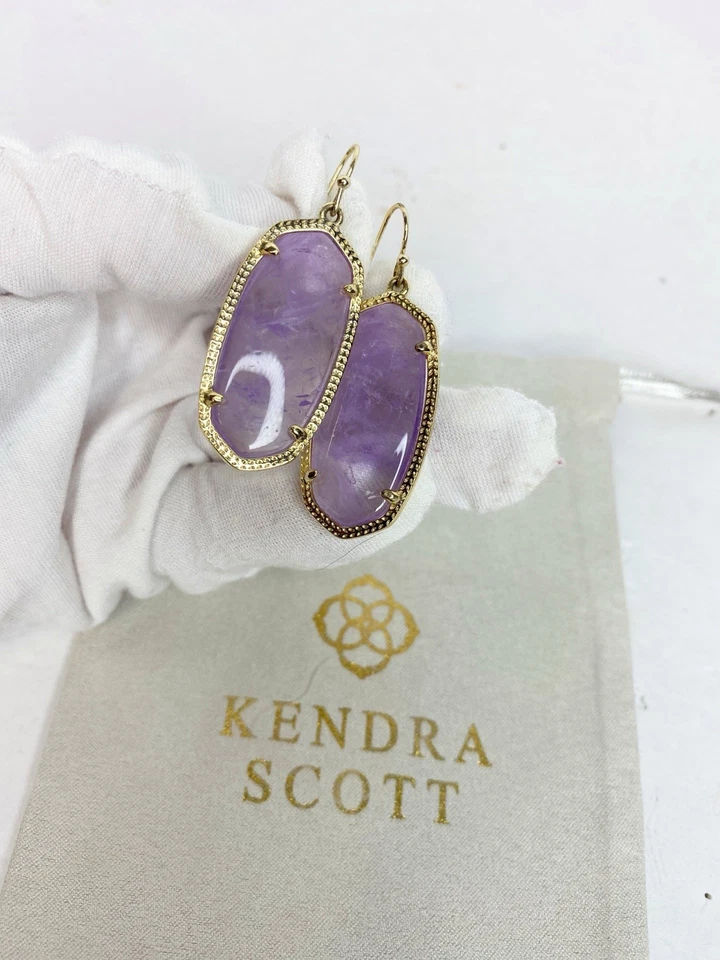 Kendra Scott Elle Rose Quartz Gold Tone Earrings - Image 4 of 4