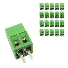 20pcs 2-Pin 2 Pole Plug-in Screw Terminal Block Connector 2.54mm Pitch Pane...