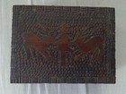 VINTAGE HAND CARVED WOOD MUSIC / TRINKET BOX BUCK DEER TREE MADE IN POLAND 1930S — photo 1