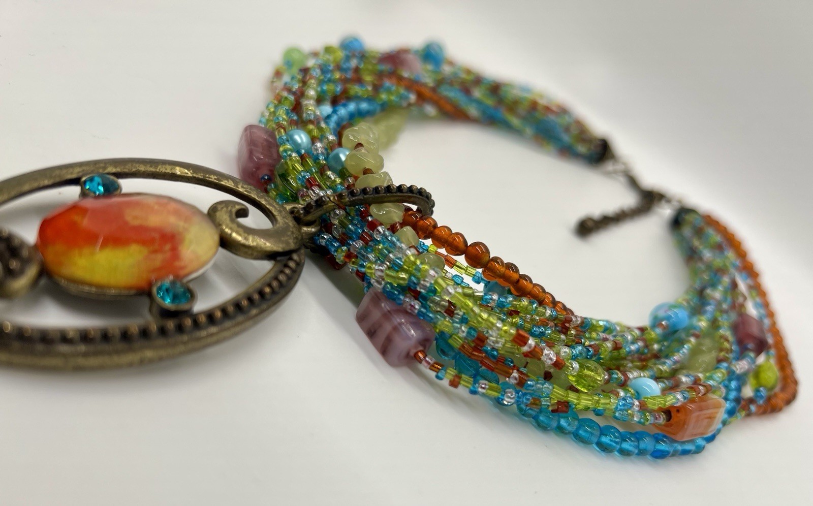 Chico’s Multicolor Beaded Adjustable Necklace wit… - image 3