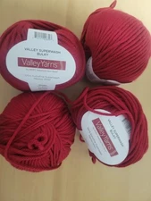 4 Balls Valley Yarns 100% Superwash Merino  Wool Yarn Lot
